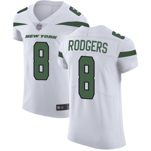 Jets #8 Aaron Rodgers White Men's Stitched Vapor Untouchable Elite Jersey