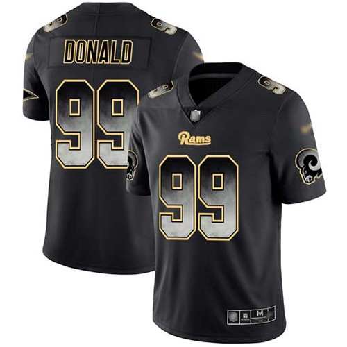 Rams #99 Aaron Donald Black Men's Stitched Vapor Untouchable Limited Smoke Fashion Jersey
