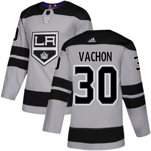 Adidas Los Angeles Kings #30 Rogie Vachon Gray Alternate Authentic Stitched Jersey Men's