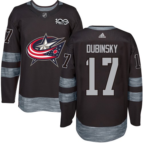 Adidas Columbus Blue Jackets #17 Brandon Dubinsky Black 1917-2017 100th Anniversary Stitched Jersey Men's