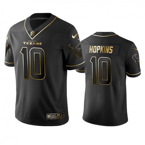 Houston Texans #10 Deandre Hopkins Men's Stitched Vapor Untouchable Limited Black Golden Jersey Men's