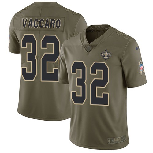 New Orleans Saints #32 Kenny Vaccaro Olive Men's Stitched Limited 2017 Salute To Service Jersey Men's
