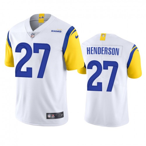 Los Angeles Los Angeles Rams #27 Arrell Henderson Men's Alternate Vapor Limited Jersey - White Men's