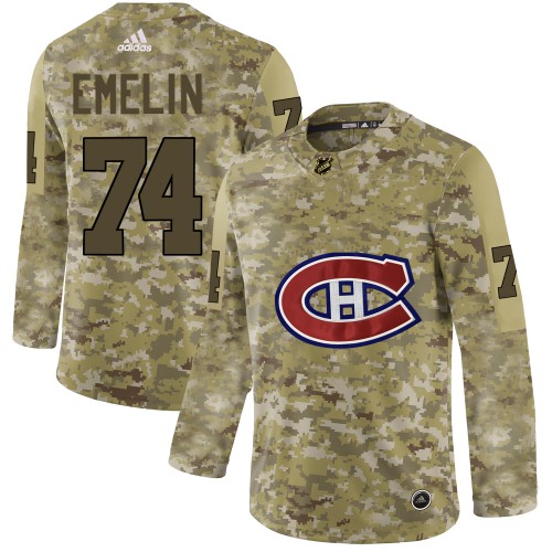 Adidas Montreal Canadiens #74 Alexei Emelin Camo Authentic Stitched Jersey Men's