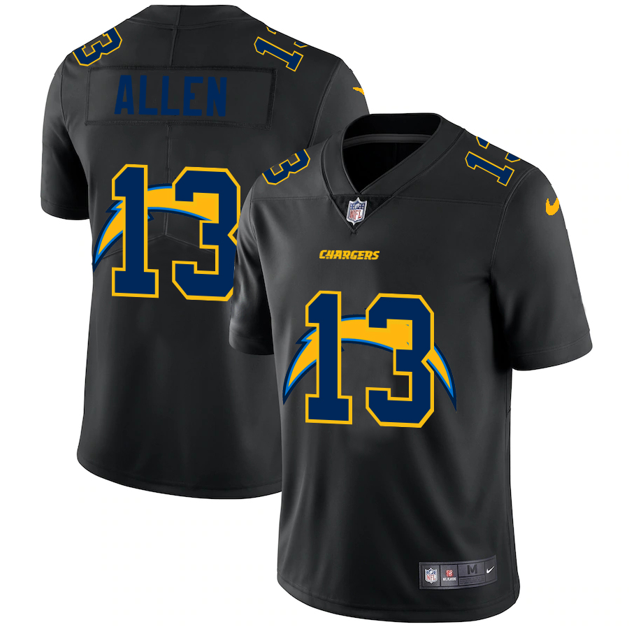 Los Angeles Chargers #13 Keenan Allen Men's Team Logo Dual Overlap Limited Jersey Black
