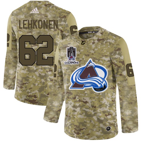 Adidas Colorado Avalanche #62 Artturi Lehkonen Camo 2022 Stanley Cup Champions Authentic Stitched Jersey Men's