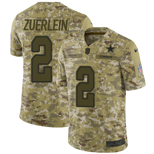 Dallas Cowboys #2 Greg Zuerlein Camo Youth Stitched Limited 2018 Salute To Service Jersey Youth