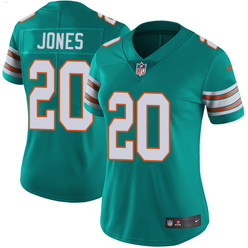 Miami Dolphins #20 Reshad Jones Aqua Green Alternate Women's Stitched Vapor Untouchable Limited Jersey Womens