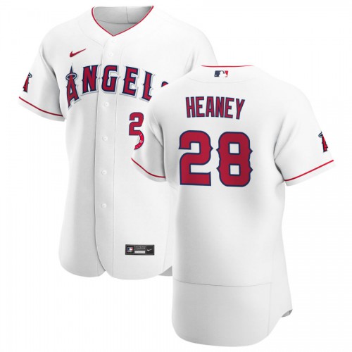 Los Angeles Los Angeles Angels #28 Andrew Heaney Men's White Home 2020 Authentic Player Jersey Men's