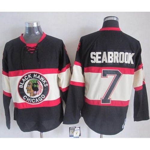 Chicago Blackhawks #7 Brent Seabrook Black Third CCM Stitched Jersey Men's