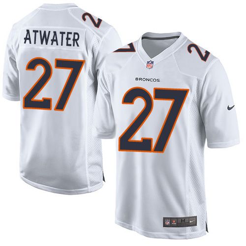 Denver Broncos #27 Steve Atwater White Men's Stitched Game Event Jersey Men's