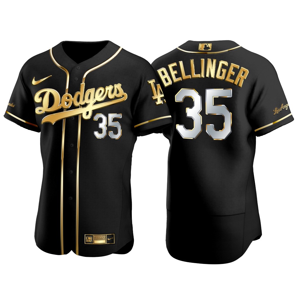 Los Angeles Dodgers #35 Cody Bellinger Men's Authentic 2021 Gold Program Jersey Black