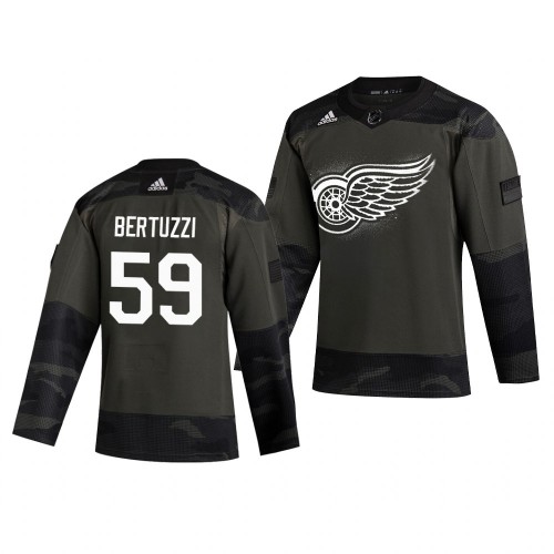 Detroit Detroit Red Wings #59 Tyler Bertuzzi Adidas 2019 Veterans Day Men's Authentic Practice Jersey Camo Men's