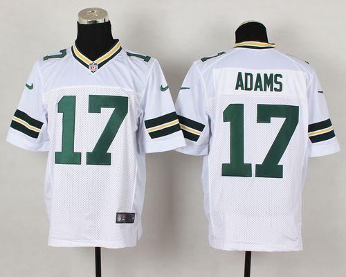 Packers #17 Davante Adams White Men's Stitched Elite Jersey
