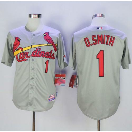 St.Louis Cardinals #1 Ozzie Smith Grey Cool Base Stitched Jersey Men's