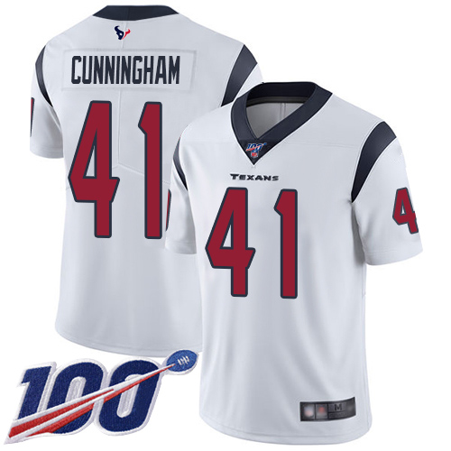 Houston Texans #41 Zach Cunningham White Men's Stitched 100th Season Vapor Limited Jersey Men's