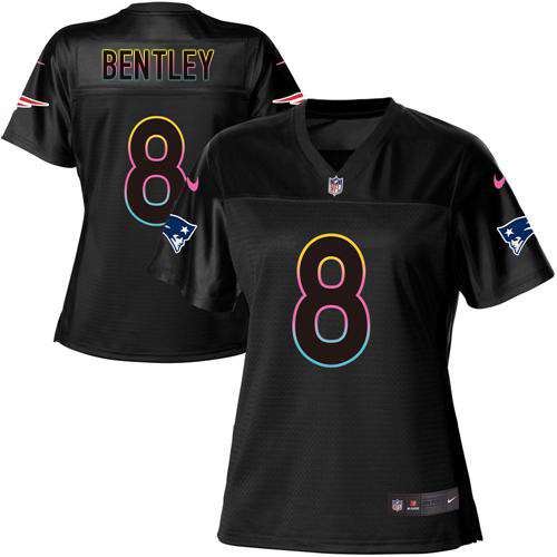Patriots #8 Ja'Whaun Bentley Black Women's Fashion Game Jersey