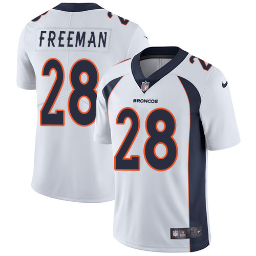 Denver Broncos #28 Royce Freeman White Youth Stitched Vapor Untouchable Limited Jersey Youth