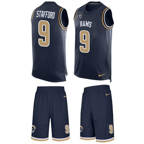 Los Angeles Rams #9 Matthew Stafford Navy Blue Team Color Men's Stitched Limited Tank Top Suit Jersey