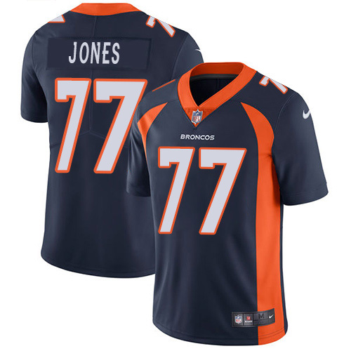 Denver Broncos #77 Sam Jones Navy Blue Alternate Men's Stitched Vapor Untouchable Limited Jersey Men's