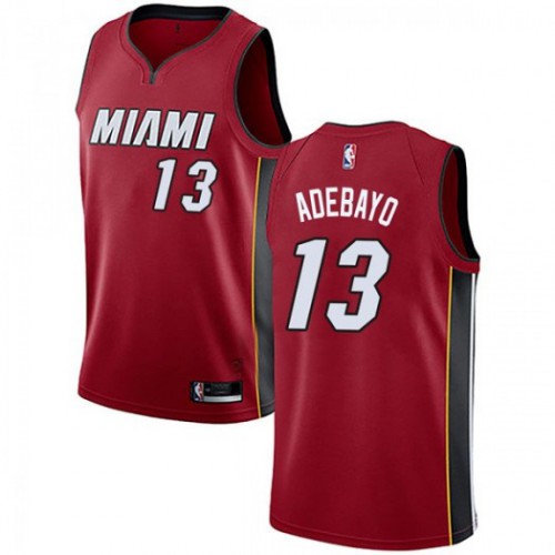 Miami Heat #13 Bam Adebayo Red Swingman Statement Edition Jersey Mens