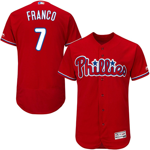 Philadelphia Phillies #7 Maikel Franco Red Flexbase Authentic Collection Stitched Jersey Men's