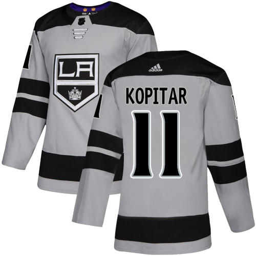 Adidas Los Angeles Kings #11 Anze Kopitar Gray Alternate Authentic Stitched Youth Jersey Youth