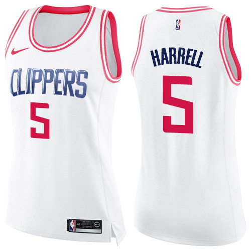 Los Angeles Clippers #5 Montrezl Harrell White/Pink Womens Swingman Fashion Jersey Womens