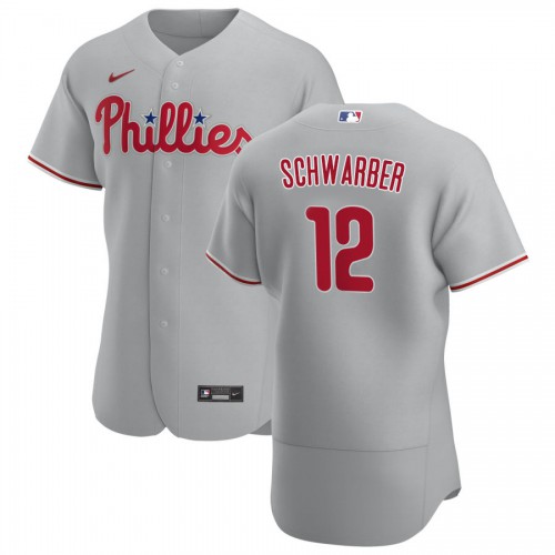 Philadelphia Philadelphia Phillies #12 Kyle Schwarber Men's Gray Road 2020 Authentic Player Jersey Men's