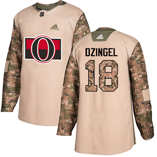 Adidas Ottawa Senators #18 Ryan Dzingel Camo Authentic 2017 Veterans Day Stitched Youth Jersey Youth
