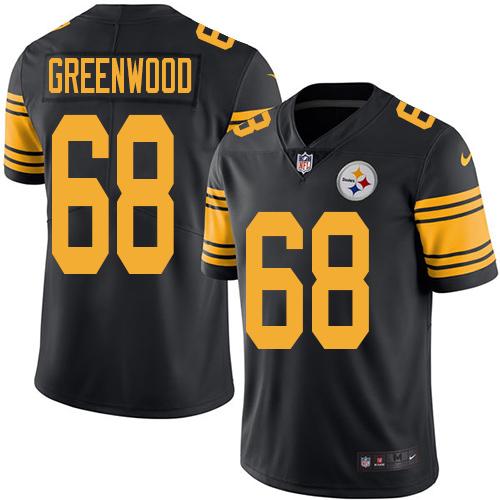 Pittsburgh Steelers #68 L.C. Greenwood Black Men's Stitched Limited Rush Jersey Men's
