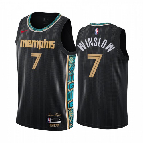 Memphis Grizzlies #7 Justise Winslow Black Womens Swingman 2020-21 City Edition Jersey Womens