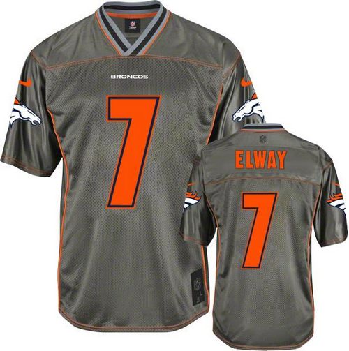 Broncos #7 John Elway Grey Men's Stitched Elite Vapor Jersey
