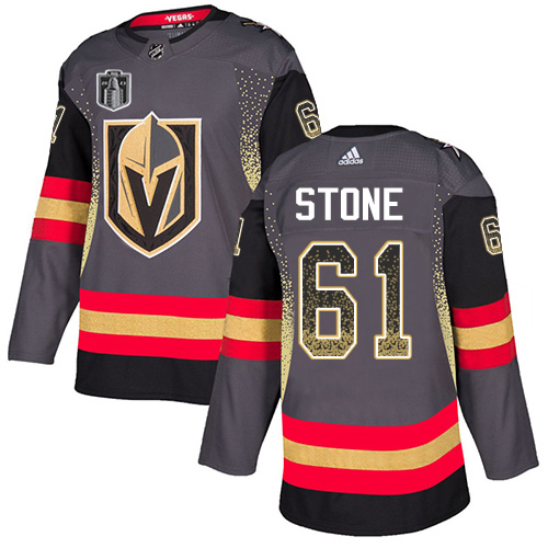 Adidas Golden Knights #61 Mark Stone Grey 2023 Stanley Cup Final Patch Home Authentic Drift Fashion Stitched Jersey