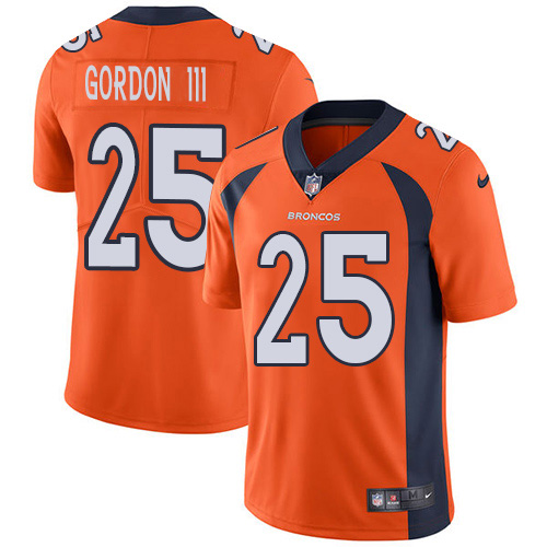 Denver Broncos #25 Melvin Gordon III Orange Team Color Men's Stitched Vapor Untouchable Limited Jersey Men's