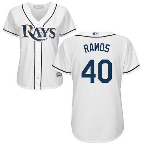 Tampa Bay Rays #40 Wilson Ramos White Home Women's Stitched Jersey Womens