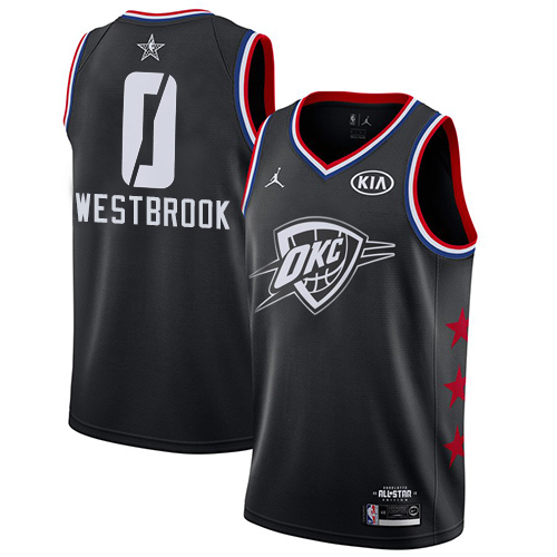 Oklahoma City Thunder #0 Russell Westbrook Black Womens Jordan Swingman 2019 All-Star Game Jersey Womens