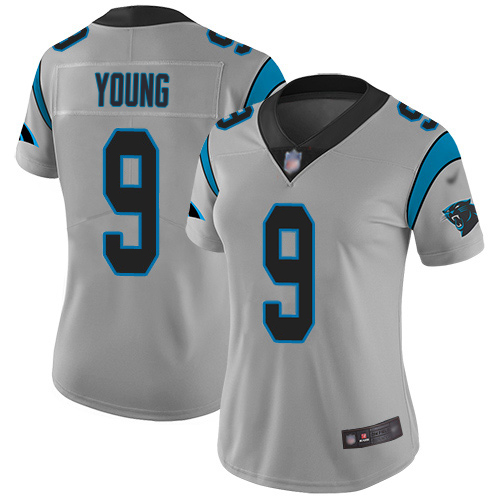 Panthers #9 Bryce Young Silver Women's Stitched Limited Inverted Legend Jersey