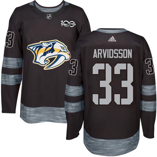 Adidas Nashville Predators #33 Viktor Arvidsson Black 1917-2017 100th Anniversary Stitched Jersey Men's