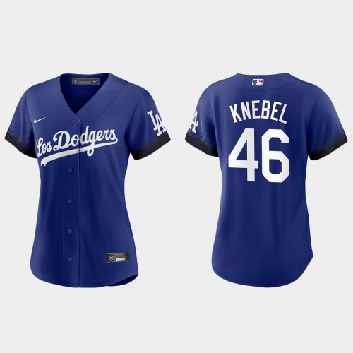 Los Angeles Los Angeles Dodgers #46 Corey Knebel Women's 2021 City Connect Jersey Royal Womens