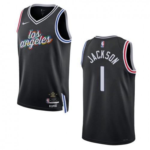 Los Angeles Los Angeles Clippers #1 Reggie Jackson Unisex Black 2022-23 Swingman Jersey - City Edition Mens
