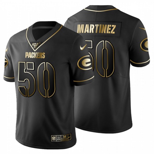 Green Bay Green Bay Packers #50 Blake Martinez Men's Black Golden Limited 100 Jersey Men's