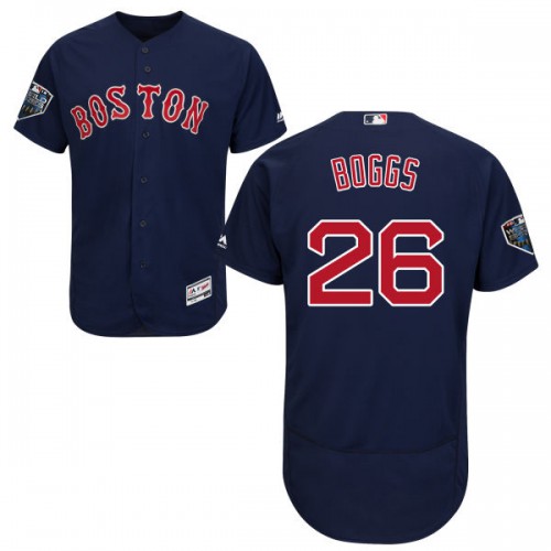 Boston Red Sox #26 Wade Boggs Navy Blue Flexbase Authentic Collection 2018 World Series Stitched Jersey Men's