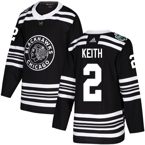 Adidas Chicago Blackhawks #2 Duncan Keith Black Authentic 2019 Winter Classic Stitched Jersey Men's