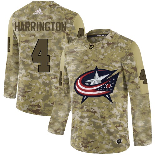 Adidas Columbus Blue Jackets #4 Scott Harrington Camo Authentic Stitched Jersey Men's