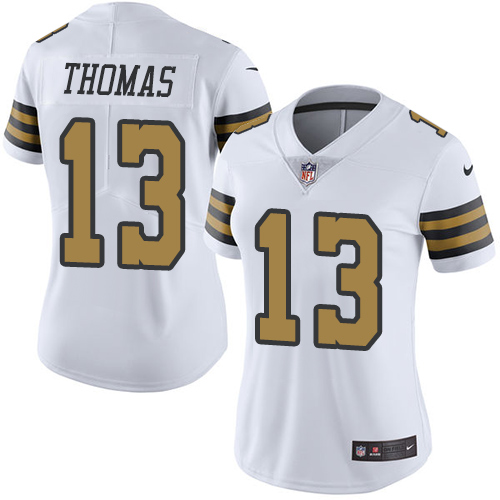 Saints #13 Michael Thomas White Women's Stitched Limited Rush Jersey