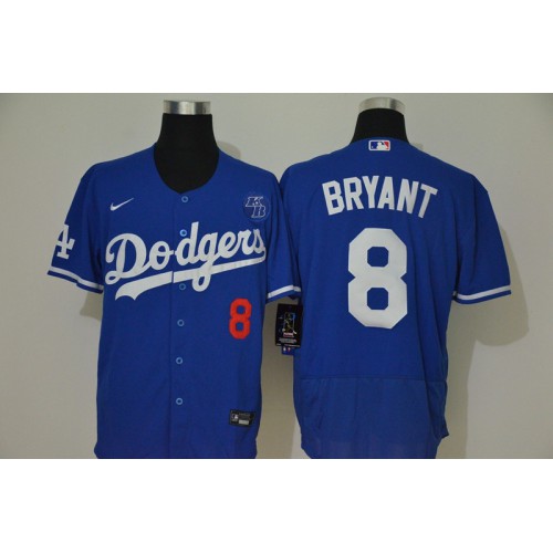 Los Angeles Los Angeles Dodgers #8 Kobe Bryant Men??s Royal Authentic KB Patch Jersey Men's