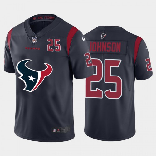 Houston Houston Texans #25 Duke Johnson Navy Blue Men's Big Team Logo Player Vapor Limited Jersey Men's