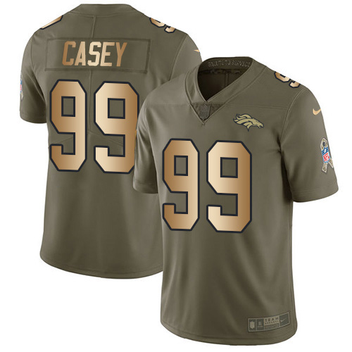 Denver Broncos #99 Jurrell Casey Olive/Gold Youth Stitched Limited 2017 Salute To Service Jersey Youth