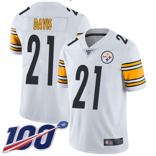 Pittsburgh Steelers #21 Sean Davis White Men's Stitched 100th Season Vapor Limited Jersey Men's
